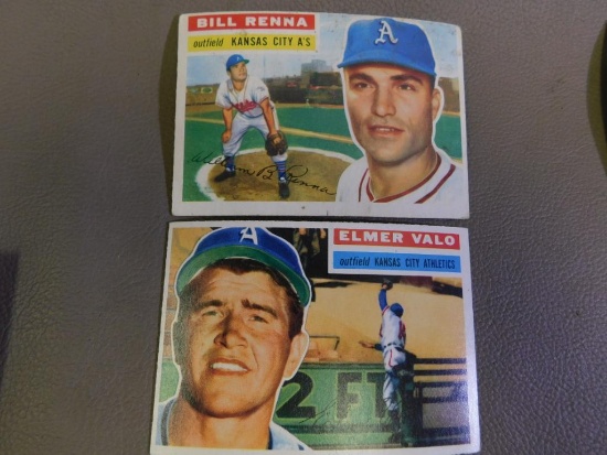 1950's Topps # 82 Bill Renna and # 3 Elmer Valo baseball cards