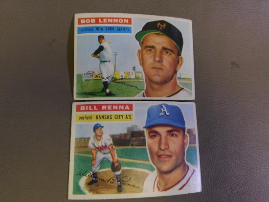 1950's Topps #104 Bob Lennon and # 82 Bill Renna baseball cards
