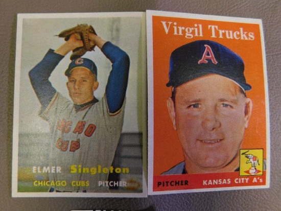 1959 Topps #378 Elmer Singleton and #277 Virgil Trucks baseball cards