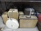 Vintage suitcases in rough condition.
