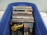 Large tub of records.