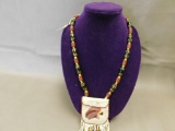 Rick Rice art glass bead medicine pouch necklace