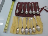 Sterling silver spoon assortment.