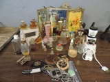 Antique perfumes and pictures.