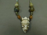 Early glass marble and agate African necklace