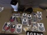 Military caps and patches