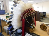 Native headdress and display