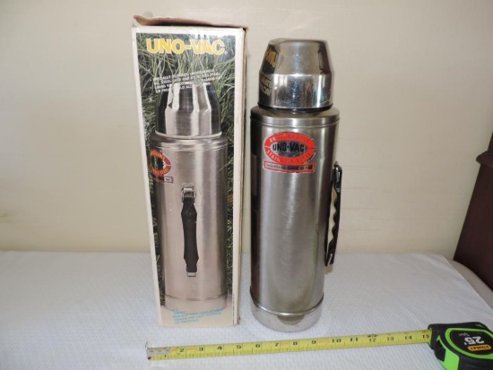 16" Uni-Vac 1/2 gallon stainless thermos with box.