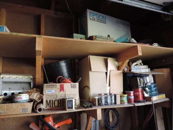 Contents of south wall of garage.
