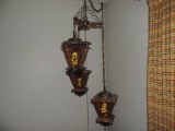 Vintage amber glass lamp.