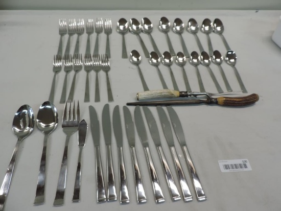 Forty pieces of Wallace 18-10 stainless flatware.