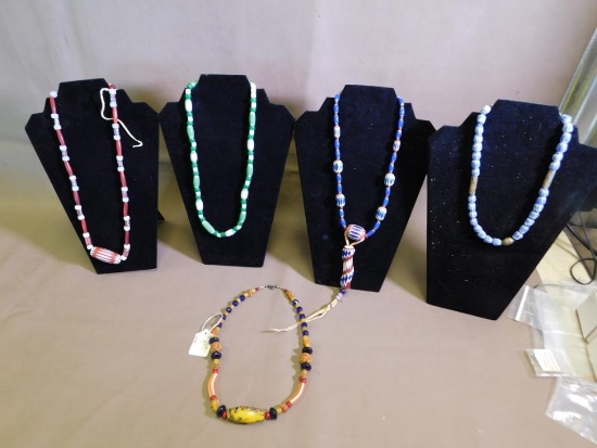 Rick Rice Chevron art glass necklaces