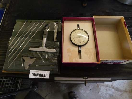 Mitutoyo depth micrometer and Lufkin dial