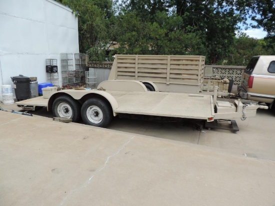 16'x8' metal two axle trailer with title.