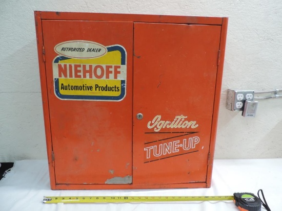 Vintage Niehoff parts cabinet.