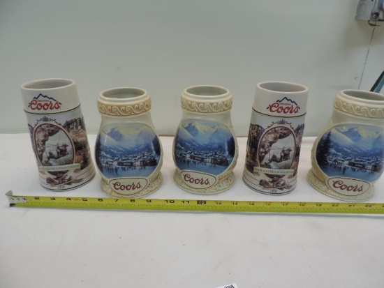 Coors beer steins.