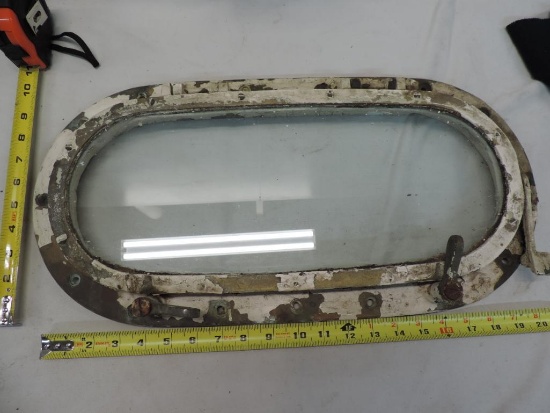 Early brass 20x10" port hole window.