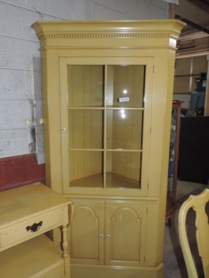One piece corner cabinet and rolling kitchen cart.