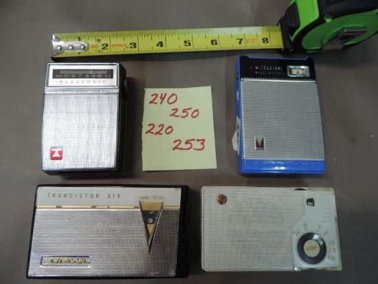R240,250,220 & 253. Transistor radio assortment.