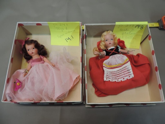 Two Nancy Ann Storybook dolls.
