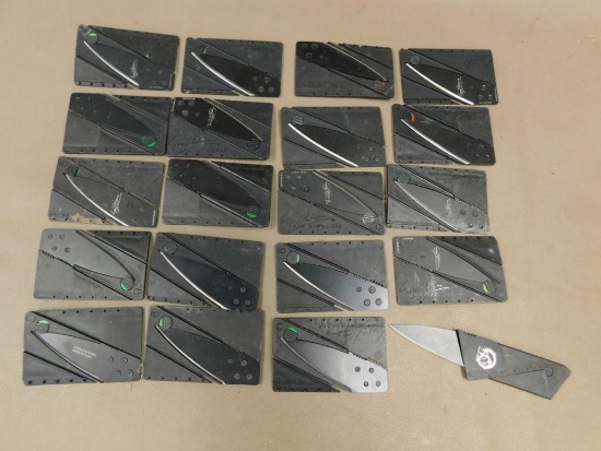 Business card folding emergency knives