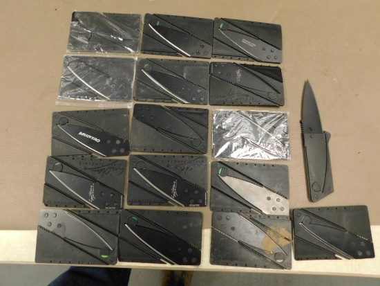 Business card folding emergency knives