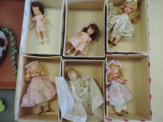 Six Nancy Ann Storybook dolls