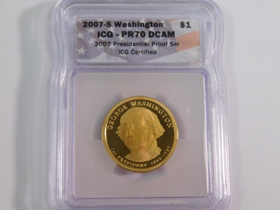 2007-S Washington proof dollar coin