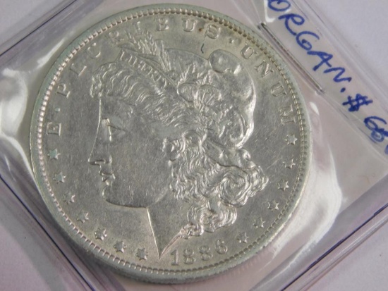 1886 O Morgan dollar coin