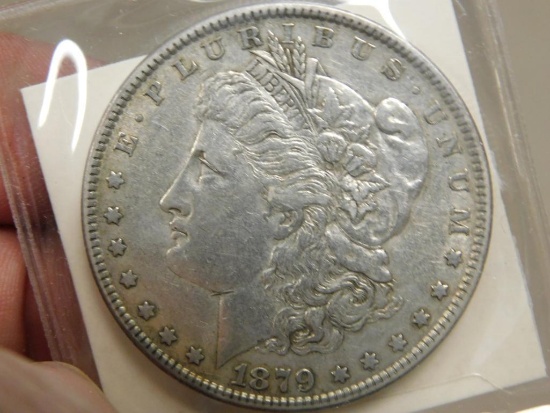 1879 P Morgan dollar coin