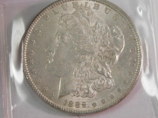 1889 P Morgan dollar coin