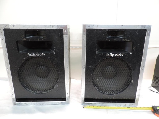 Klipsche Heresy Industrial loud speakers.