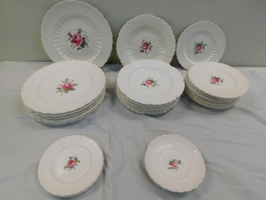 Spode Jewel Billingsley Rose dish set