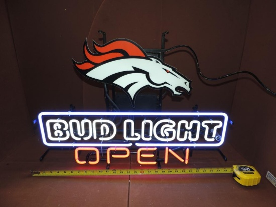 Denver Broncos Bud Light Open neon.