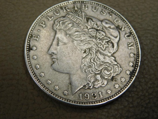 1921 Morgan silver dollar coin