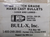 Bull-X 44 Cal. 300 Grain Hard Cast Bullets.