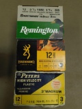 Remington, Browning, Peters 12 gauge Assorted Boxes Of Ammo.
