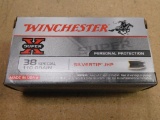 Winchester Super-X 38Spl. 110 Grain Silvertip JHP Ammo.