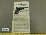 Original Remington model 51 owners manual