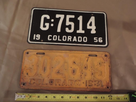 1931 & 1956 Colorado License plates.