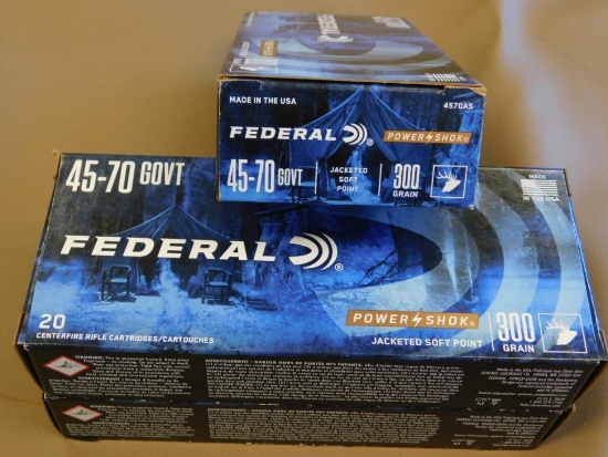Federal 45-70 Gov. 300 Gr. Jacketed Soft Point Ammo