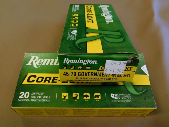Remington Core-Lokt 45-70 Gov. 405 Gr. SPCL Ammo
