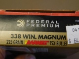 Federal Premium 338 Win Mag 225 Gr. TSX-Bullet Ammo