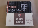 Fiocchi 38 S&W Short 145 Gn. Ammo