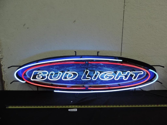 55x17" Bud Light neon sign.