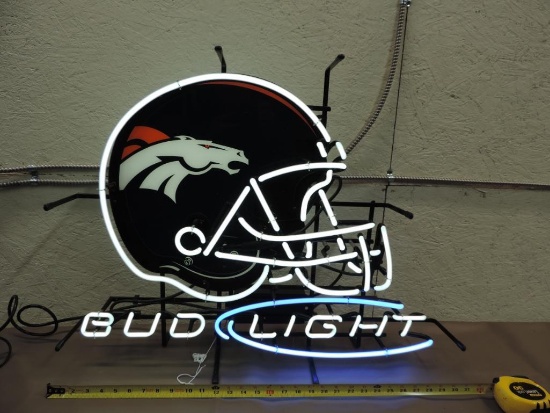 Bud Light Denver Bronco's Helmet neon.