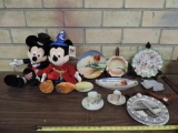 Milestone Mickey dolls & Hand painted glassware.