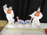 Four Herend hand painted figurines.