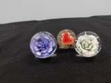 Artists Handblown Floral Marbles