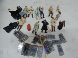 Late 1990's Star Wars figurines and 18 1999 Star Wars Hasbro computer chips.
